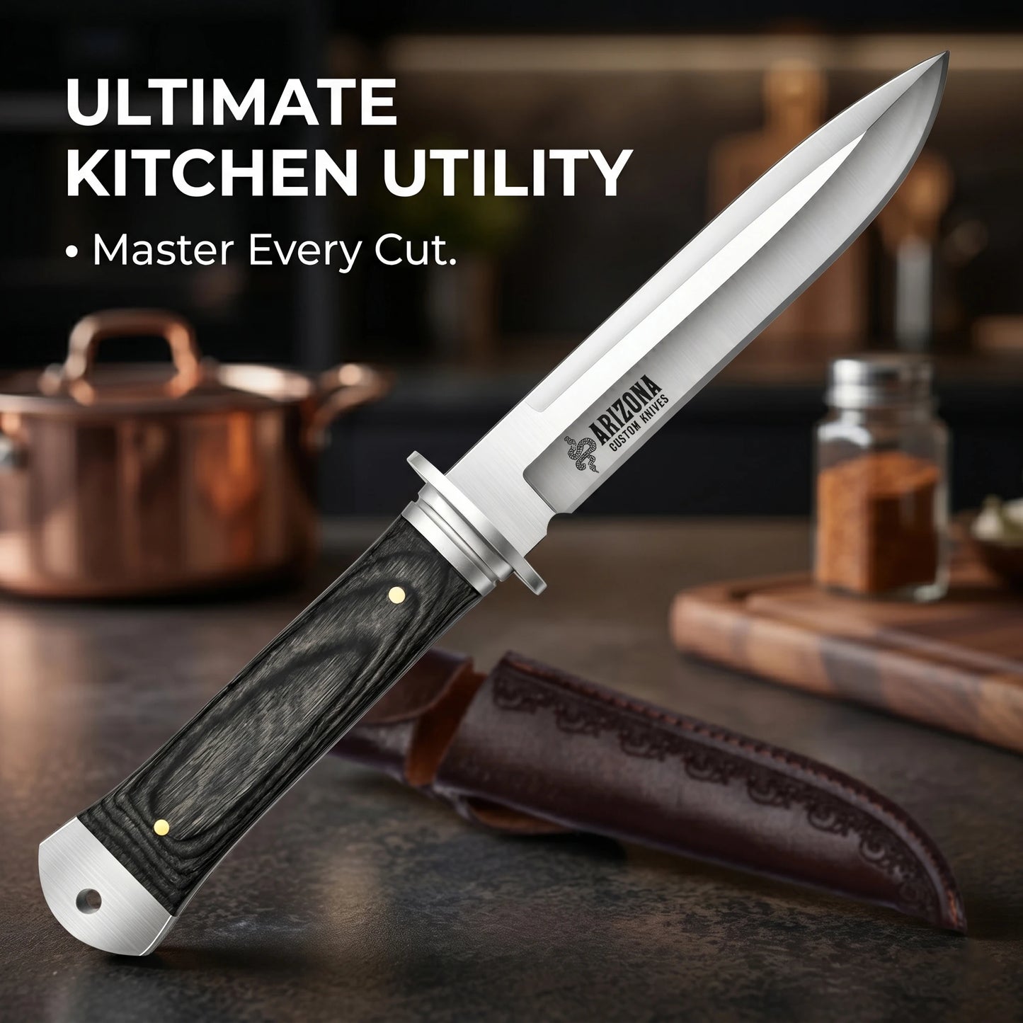 New Heavy-Duty Multi-Purpose Kitchen Knife 5Cr13 Stainless Paring Knife, Ergonomic Pakkawood Handle High-End Utility Knife Tool