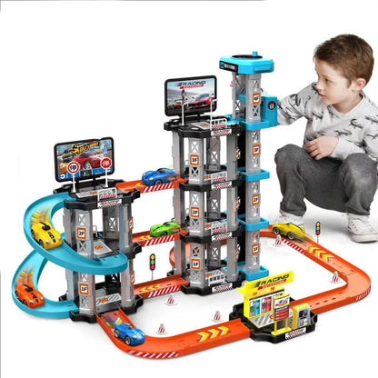 Children's Car Track Toy Multi‑layer Rail Car Toy Toddler Track 1‑2 Years Old Inertia Gliding Slide Racing Toy Boy Girl Gifts