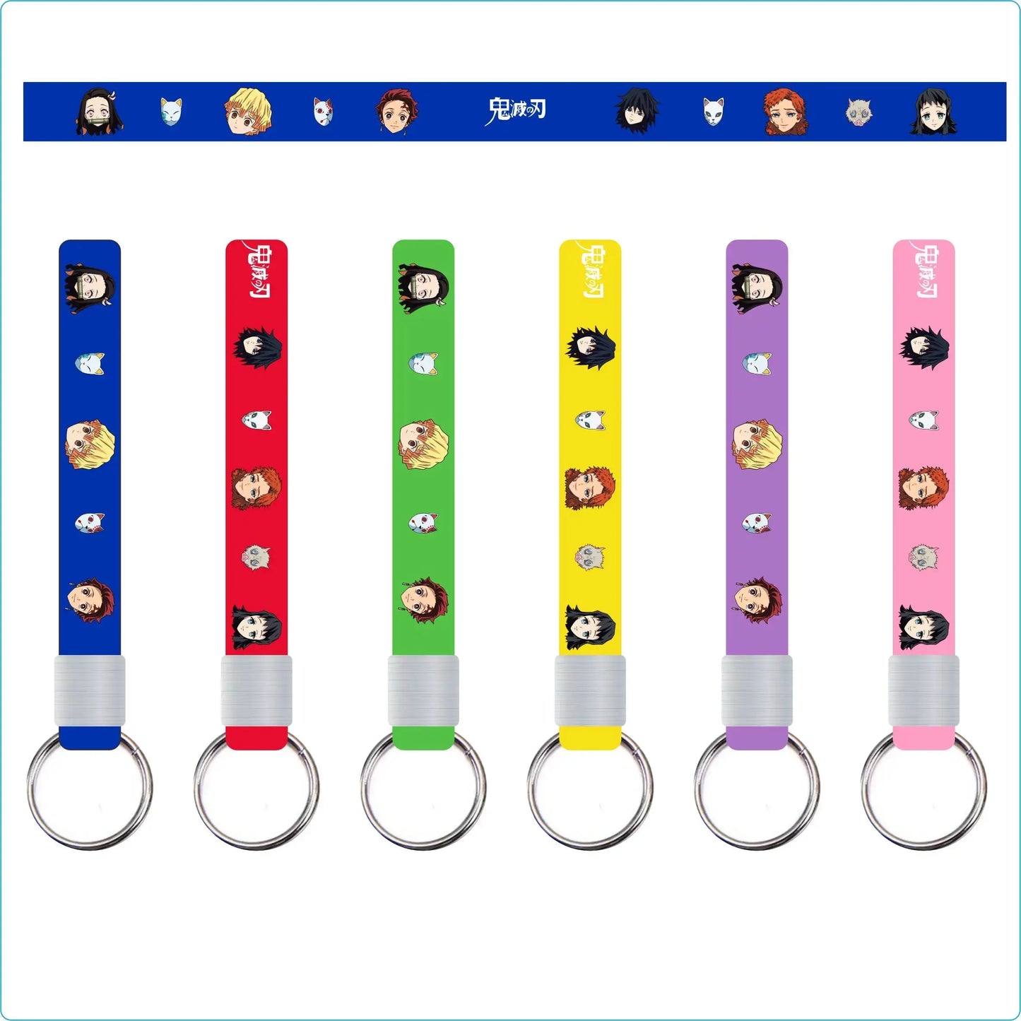 Anime Demon Birthday Theme Gifts Bags Keychain tattoo sticker Demon Slayer Candy Bags Packaging Giveaway Party Favors Gifts Supp