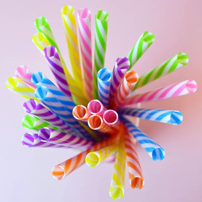 30-Pack of Two-Tone Twisted Straws, Reusable—A Must-Have for Parties, Bars, and Birthday Celebrations