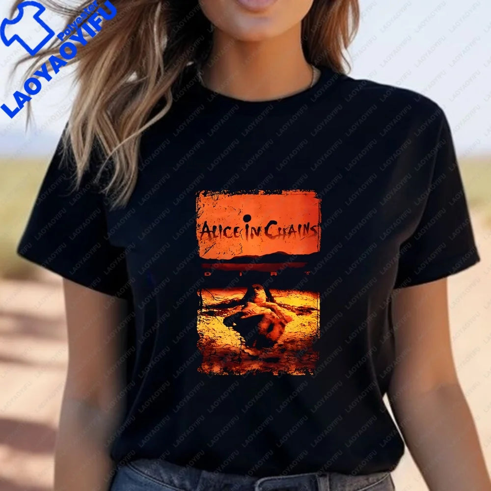Men's T-shirts and Tank Tops. Comfortable Short-sleeved Shirts for Both Men and Women By Alice in Chains, Suitable for Summer.