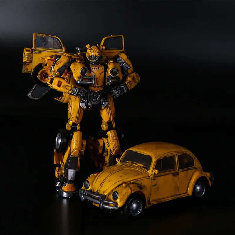 Transformable Robot 21cm Bumblebee Alloy Painted Action Figure Collectible Toy Battle Damaged Car Model Desk Ornament Boy Gift