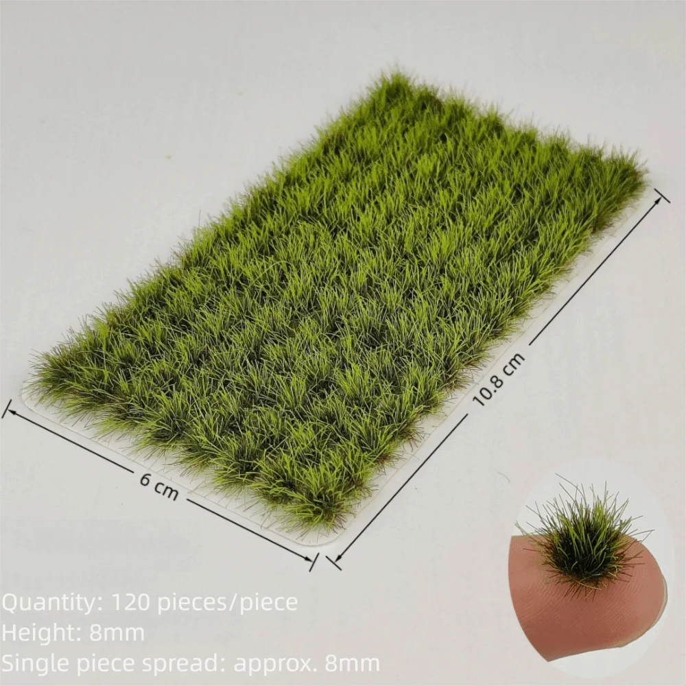 120PCS Multicolor Grass Tufts 8mm Height Self-Adhesive Miniature Flower Grass Model DIY Accessories Sand Table Layout