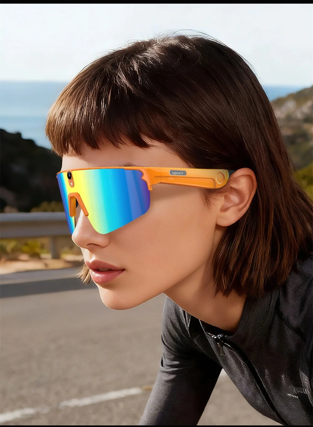 Inteligentne okulary rowerowe AI 4K HD z kamerą 800W, połączenia Bluetooth, tłumaczenie, stabilizacja obrazu, przeciwsłoneczne, dla mężczyzn i kobiet, anty-UV, wodoodporne, muzyka