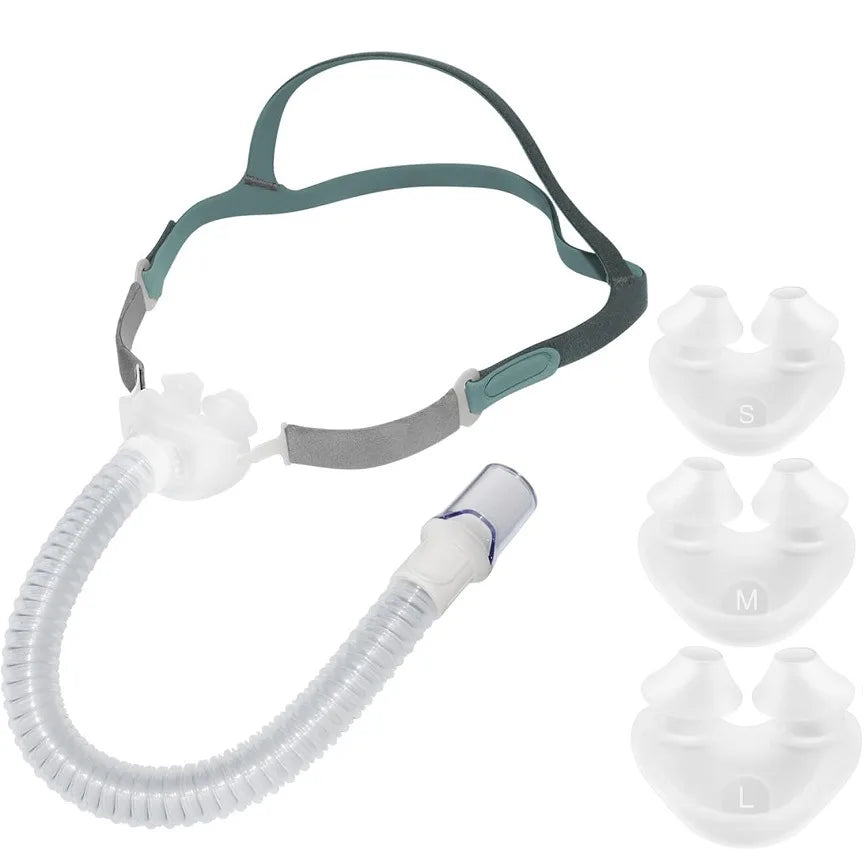 FHC P40 CPAP Nasal Pillow Mask 3-in-1 S/M/L Silicone Cushions for CPAP/BIPAP Device Snoring & Apnea Therapy Sleep Aid