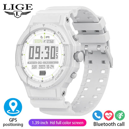 LIGE 2026 Outdoor GPS Sports Tracker Smart Watch Men 1.28"HD Compass Bluetooth Call Waterproof Smartwatch Men For Android IOS