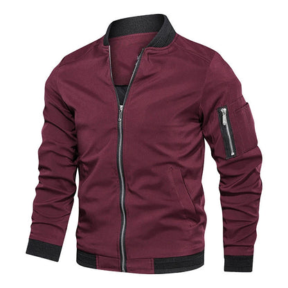 Spring Autumn Men's Windbreaker Jacket Casual Lightweight Jacket For Men Sports Zip Up Coat with Pockets Clothing