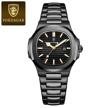 POEDAGAR Luxury Woman’s Quartz Watch Date Waterproof Luminous Ladies Wristwatch Stainless Steel Fashion Watches For Women casual