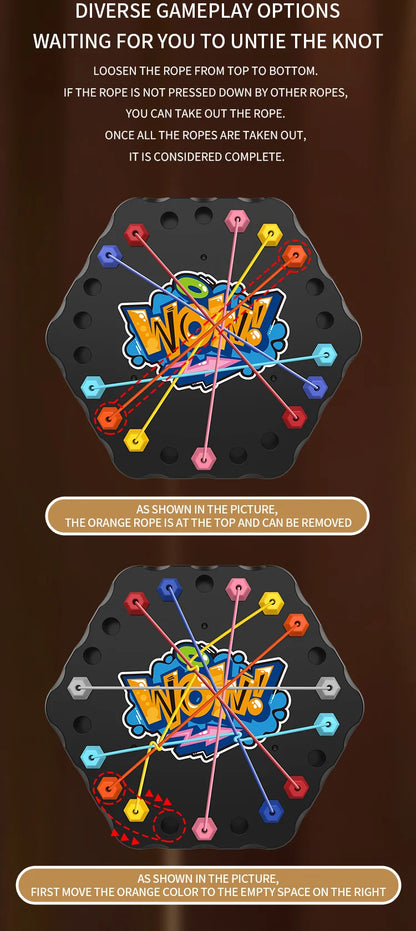 Children Puzzle Board Game Untangle Rope Knots Challenge Social Party Parent-Child Activities Knotted Rope Educational Toy