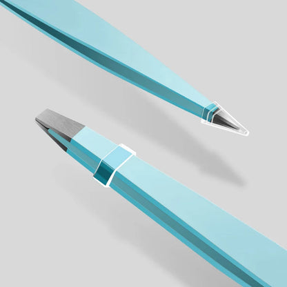 Eyebrow Tweezers 4 Pcs Set & Fine Hair Puller Stainless Steel Slanted Tips Non-Slip Grip Handle Precision Brow Trimmer