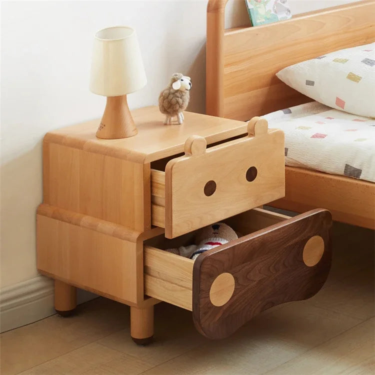 Solid Wood household Kindergarten Children's Bedside Table Apartment Dormitory Storage Cabinet Modern Kids Bedroom Nightstan