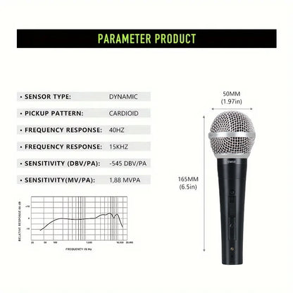 3PCS Sm58switch Wired Microphone With Clips Suitcase Cardioid Dynamic Microphone For Stage Singing Karaoke BBOX REC