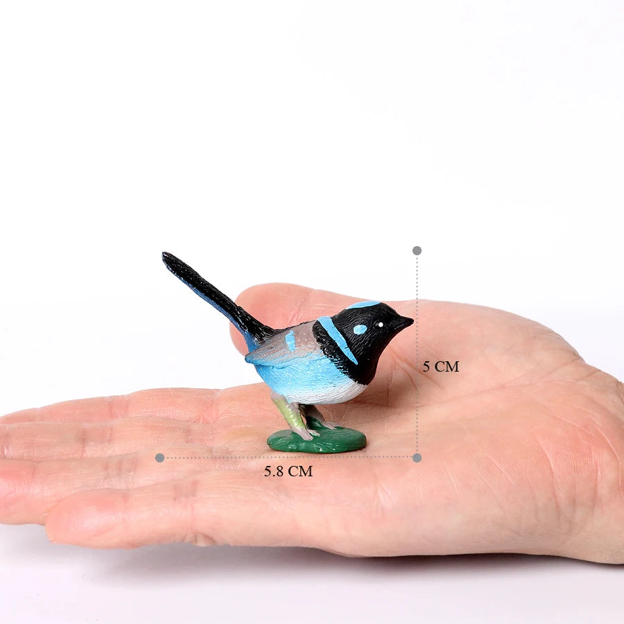 Hand Painted Simulation Bird Model Figures Toucan Peacock Owl Flamingo, Early Cognition Toy Cake Decoration For Children