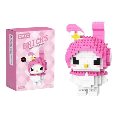 99 style SANRIO Hello Kitty Building Blocks Cartoon Figures Kuromi Bricks My Melody Children's Assembly Toys Cinnamoroll Gift