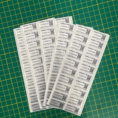 100pcs Protective Warranty Stickers 30mm x 15mm Security Seal Tamper Resistant Variable Serial Number QR Code Sticker