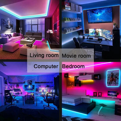 RGB Ambient Light Strip USB 5V LED 5050 Music Sync Flexible Tape Smart Home Lights Remote APP Control for Room TV DIY Decoration