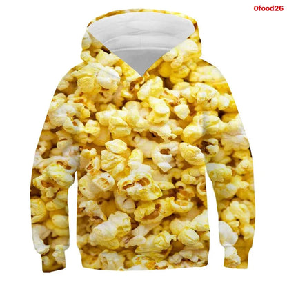 3D Print Funny Food Tops Candy Macaron Girls Boys Hoodies Kids Hooded Sweatshirts Teens Clothes 2021 Children Nutella Pullovers
