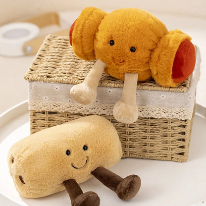 Cute Cartoon Bread Pancake Doll Soft Plush Toys Kawaii Sofa Home Decor Doll Exquisite Collectibles Surprise Fun Birthday Gift