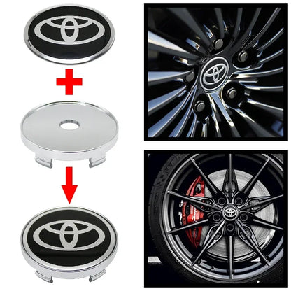 4Pcs 60mm For Car emblem Wheel hub Center Cap Badge covers sticker Decals Styling For Toyota Corolla RAV4 LEVIN Yaris C-HR Camry