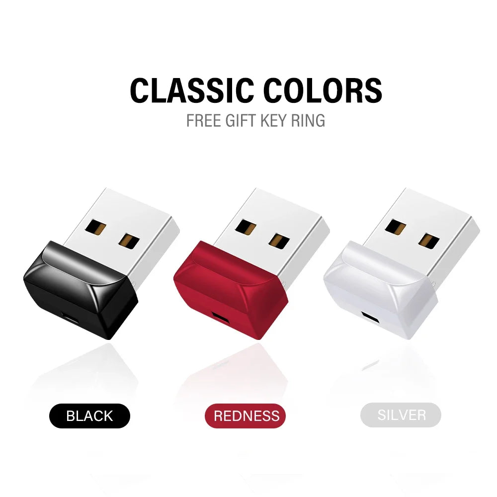 Super Mini USB 3.0 Flash Drive 64GB Free Chain Memory Stick Creative Gift Pen Drive 32GB Black Red White High Speed Pendrive 16G