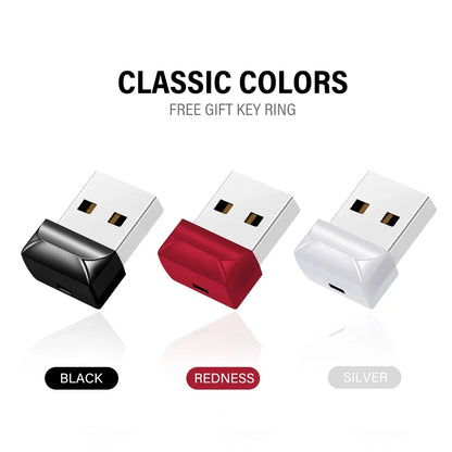Super Mini USB 3.0 Flash Drive 64GB Free Chain Memory Stick Creative Gift Pen Drive 32GB Black Red White High Speed Pendrive 16G