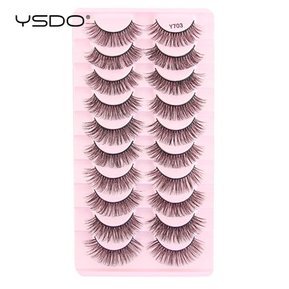 Lashes 3/10 Pairs Half Lashes Cat Eye Natural Long Lashes 3D Mink Eyelashes Full Strip Lashes Makeup Extension Tools