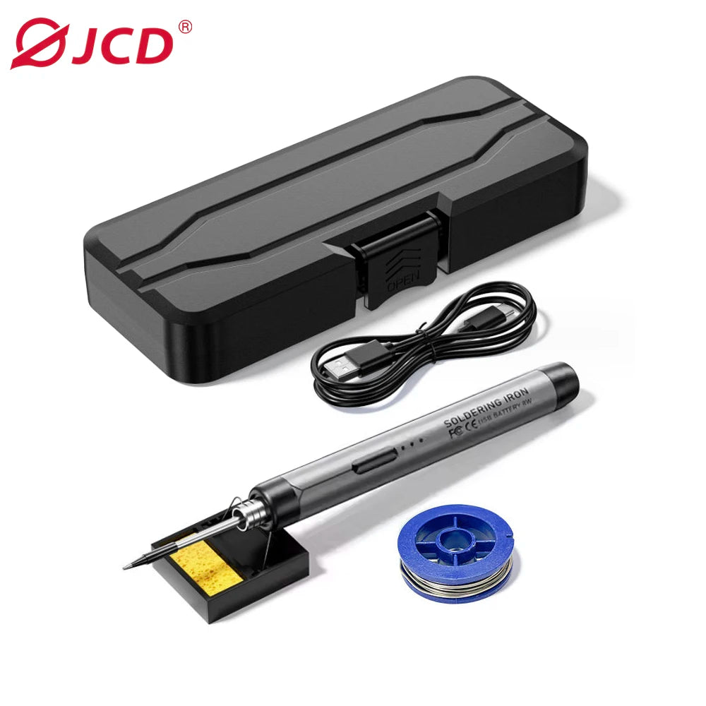USB Electric Soldering Iron Kit 8W Mini Portable Professional Pen LED Smart 1000mAh Iron Rapid Heating DIY Welding Solder Tools