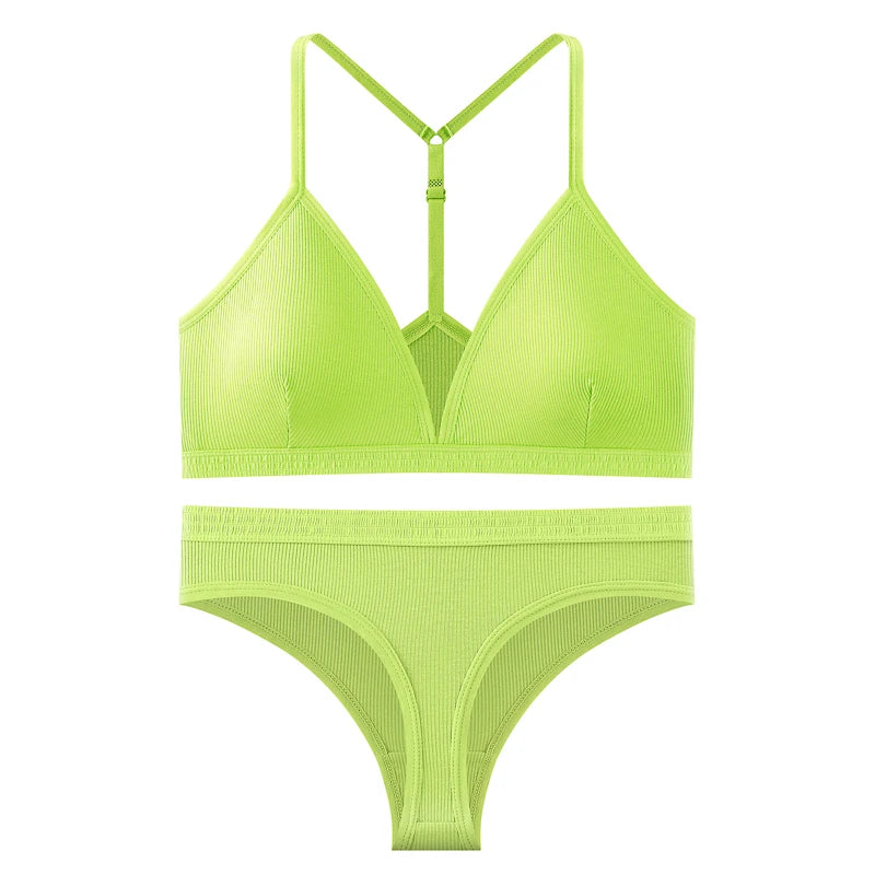 Women Bra Set Panties Sexy Push Up Bralette Female Fitness Seamless Underwear Sports Lingerie Brassiere Set Tank Crop Tops S-XL