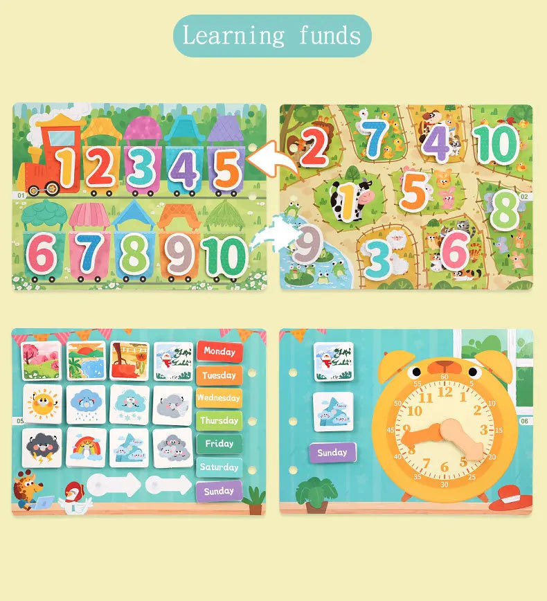 Montessori Baby Busy book My First Quiet Book Paste Early Learning Education Toy for Toddlers Matching Game Toys for Kids Gifts