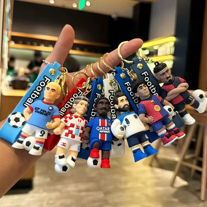 1pc 2026 Football Player Figure Keychain Soccer Cartoon Doll Car Key Ring Backbag Pendant Souvenir Gifts for Fans Friends