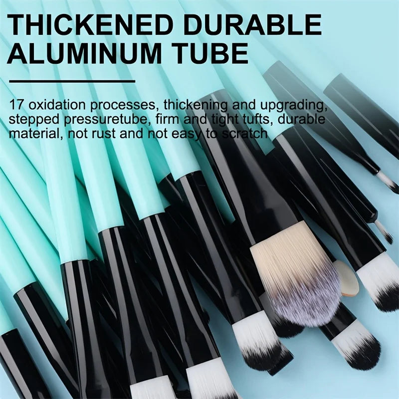 20Pcs Makeup Brush Set Eyeshadow Eyeliner Brushes Foundation Concealers Powder Blush Blending Beauty Tool with Makeup Sponge Kit