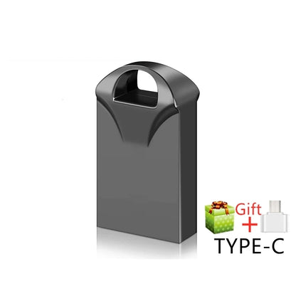 New Mini Metal USB Flash Drive 256GB 512GB Waterproof Type-C Pen Drive Memory Stick Key Disk Flash Memory U Disk Thumb Drive Gif