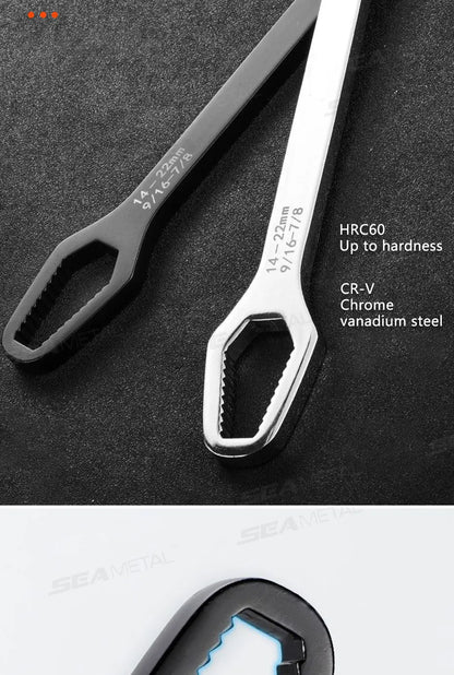 SEAMETAL 3-17mm 8-24mm Universal Torx Wrench Self-tightening Adjustable Glasses Wrench Board Double-head Torx Spanner Hand Tools