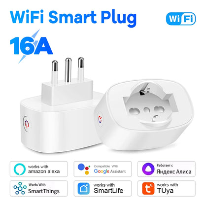 Smart WiFi Socket BSD60 Italian Chilean Plug EU Compatible 16A 20A Power Monitor App Remote Control Timer Countdown Group
