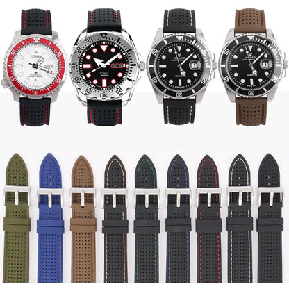 Miękki silikonowy pasek do zegarka 20mm 22mm 24mm, sportowy, wodoodporny, oddychający, z szybkim zapięciem, bransoleta do zegarka, dla mężczyzn i kobiet