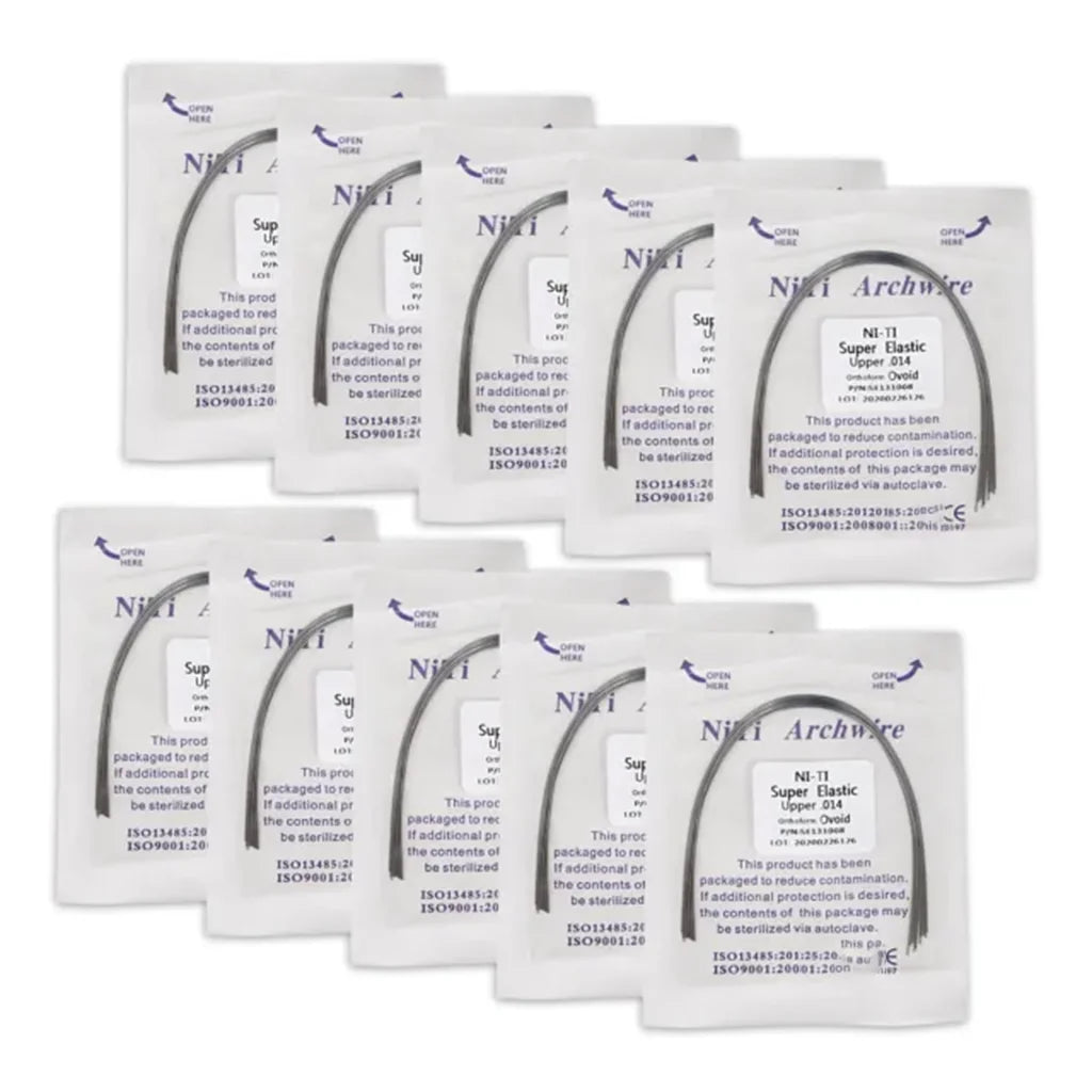 100Pcs/10Packs Dental Orthodontic Ovoid Form Archwires Niti Super Elastic Round Rectangular Wire 012/014/016/018/16X16/16X22