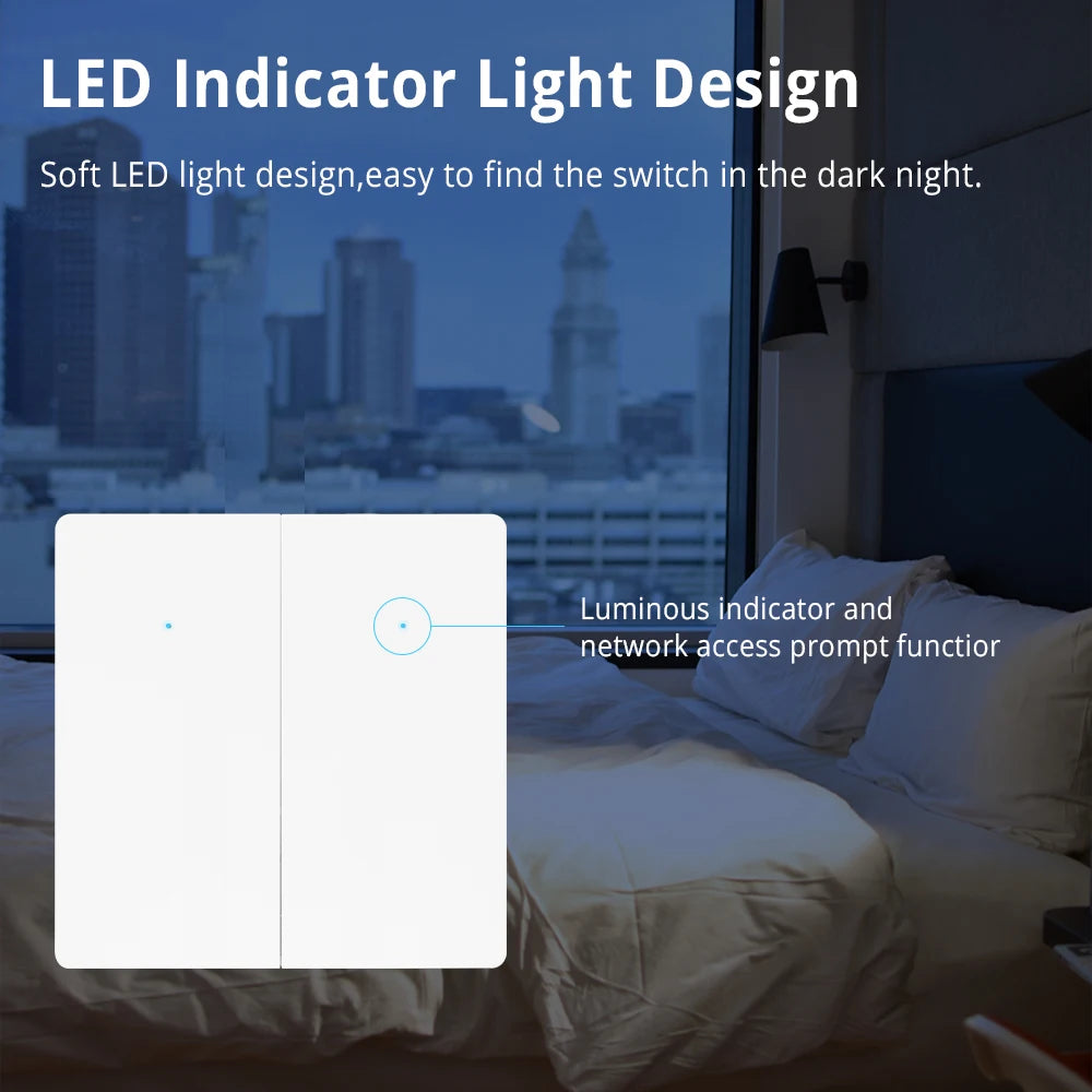 Zemismart Zigbee No Neutral Switch Physical Push Interruptor Smart Wall Switches Work with Tuya Magnetic Latching Relay 220V
