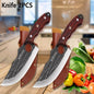 WXCOO Forged Butcher Knife Fish Boning Knife DIY Kitchen Stainless Steel Fruit Slicing Vegetable Chef Wooden Handle BBQ Cooking