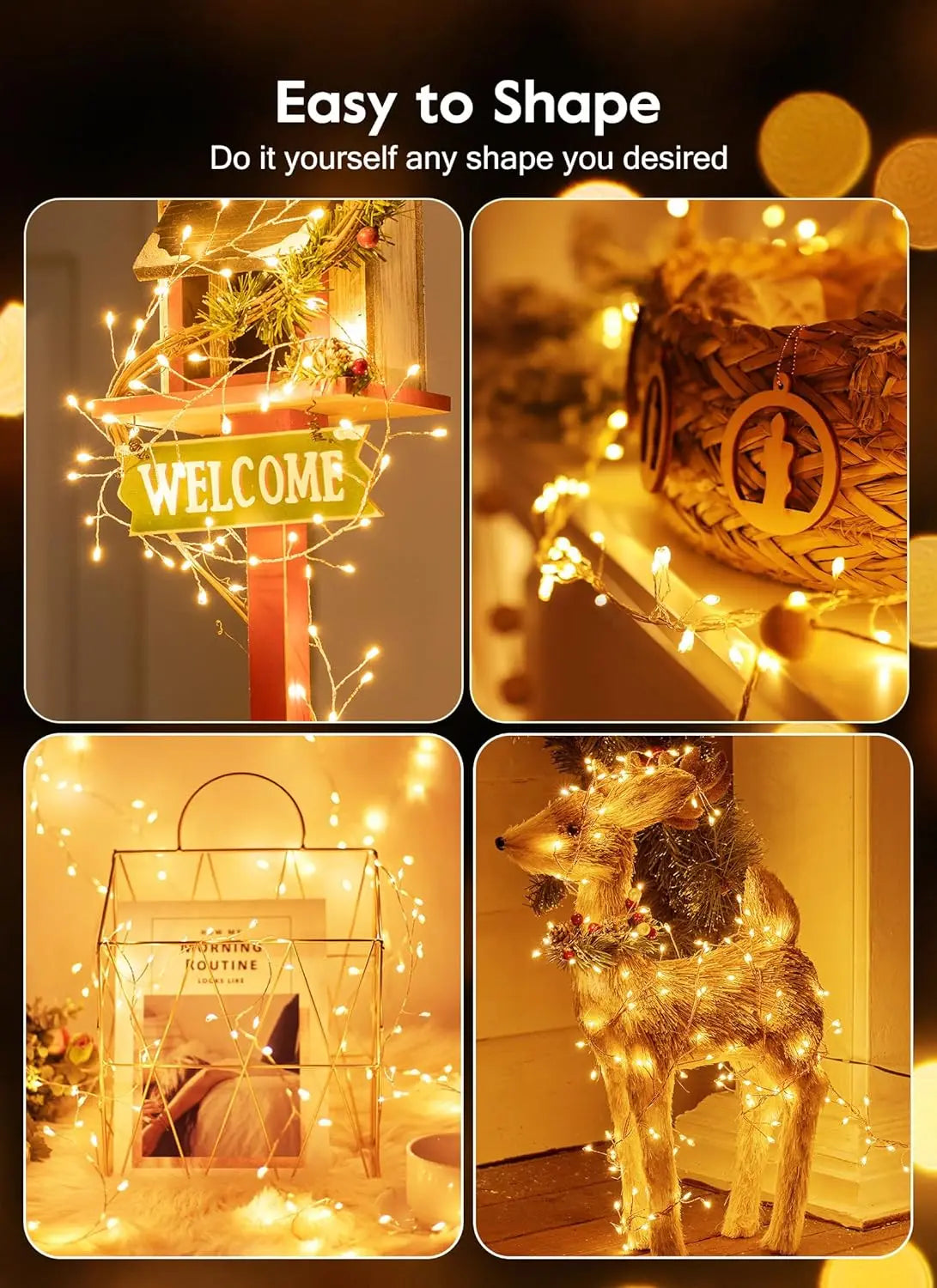 USB Power LED Firecracker String Lights Remote Control Garland Fairy Lights for Wedding Party Garden Plants Christmas Decoration