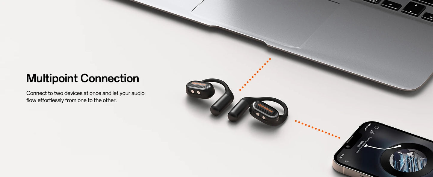 OpenRock Link 20 AI Translator Bluetooth 6.0 Earphones Open Ear Wireless Headphones With Magnetic ENC Mic IPX7 Sport Earbuds APP