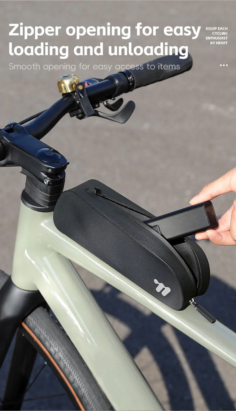 WEST BIKING Bicycle Top Tube Bag Aerodynamic Low Drag Fit Bike Frame Zip Bag Waterproof Wind-breaking Ultralight Cycling Bags