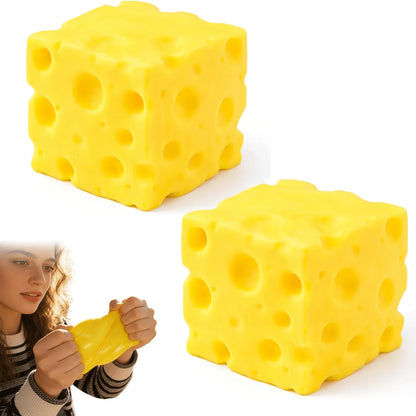 Novelty Cheese Shaped Squeeze Toy Soft Quick Rebound Sensory Gadget Stress Relief Desktop Ornament for Holiday Home Decor