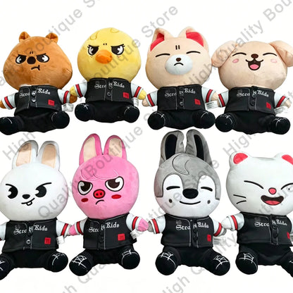 8pcs Skzoo Plush 25cm Kpop Cartoon Stuffed Animal Plushies Stray Kids Plush Doll Toys Kawaii JYP Adults KZ Fans Keychain  Gift