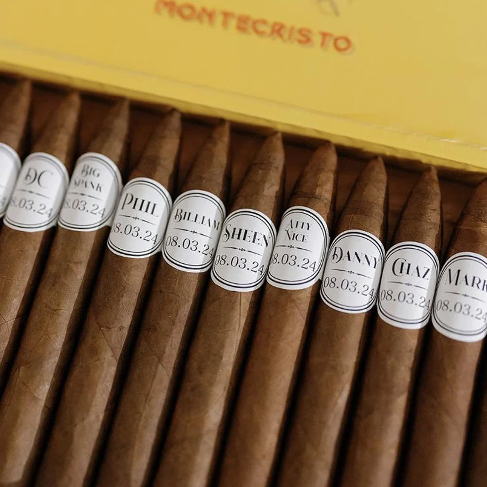 Personalized Custom Wedding Cigar Bands Sticker Wraps Cigar Labels Groomsmen Gift Father's Day Gift for Dads Wedding Favors