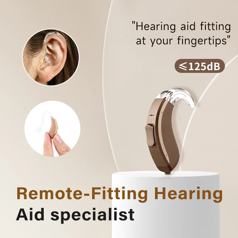 Acosound 64-channel Bluetooth hearing aid, audiogram programmable, high power, for moderate to severe hearing loss and deafness