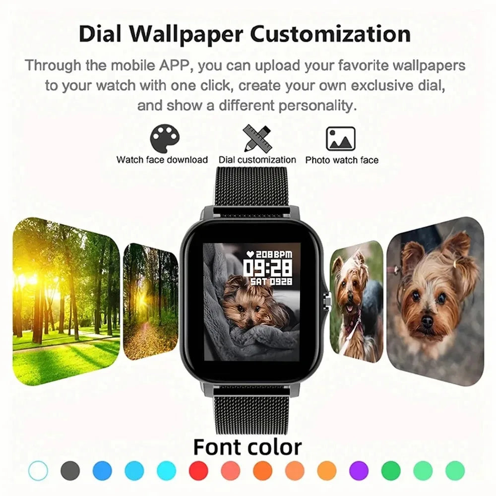 Classic New Smart Watch for Men Women Gift Full Touch Screen Sport Fitness Watch Bluetooth Call Digital Smartwatch Multifunction