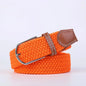 Women Casual Knitted Elastic Belt Pin Buckle Webbing Strap Woven Canvas Braided Stretch  - Belts for Men