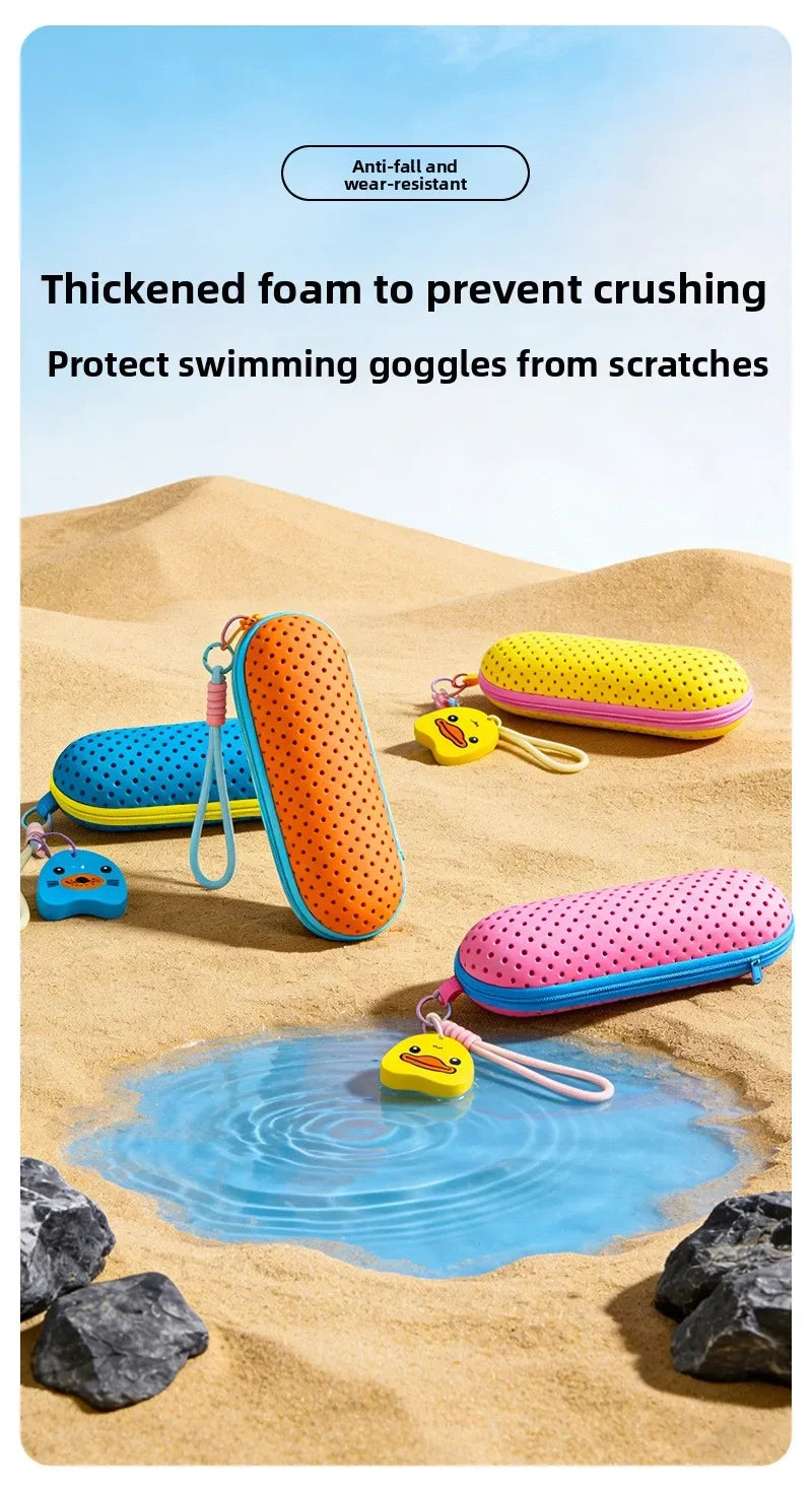 Perforated EVA Breathable Swim Goggle Storage Case with Handle Portable Glasses Sunglasses Case Swimming Gear Accessories