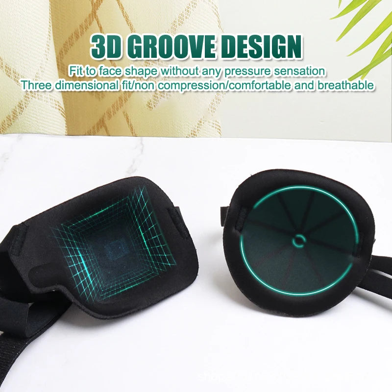 Single Eye Patch Adjustable 3D Foam Groove Breathable Eyeshade Eyes Medical Use Concave Strabismus Amblyopia Training Eye Mask