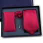 Elegant Ties For Men Classic Paisly Neck Tie Pocket Square Brooch Set With Gift Box Mens Business Wedding Suit Accessories